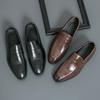 Fashion Men's Loafers Handmade PU Leather Loafer Casual Driving Flats Slip-on Shoes Luxury Comfy Moccasins Black Casual Shoes Mo-22123