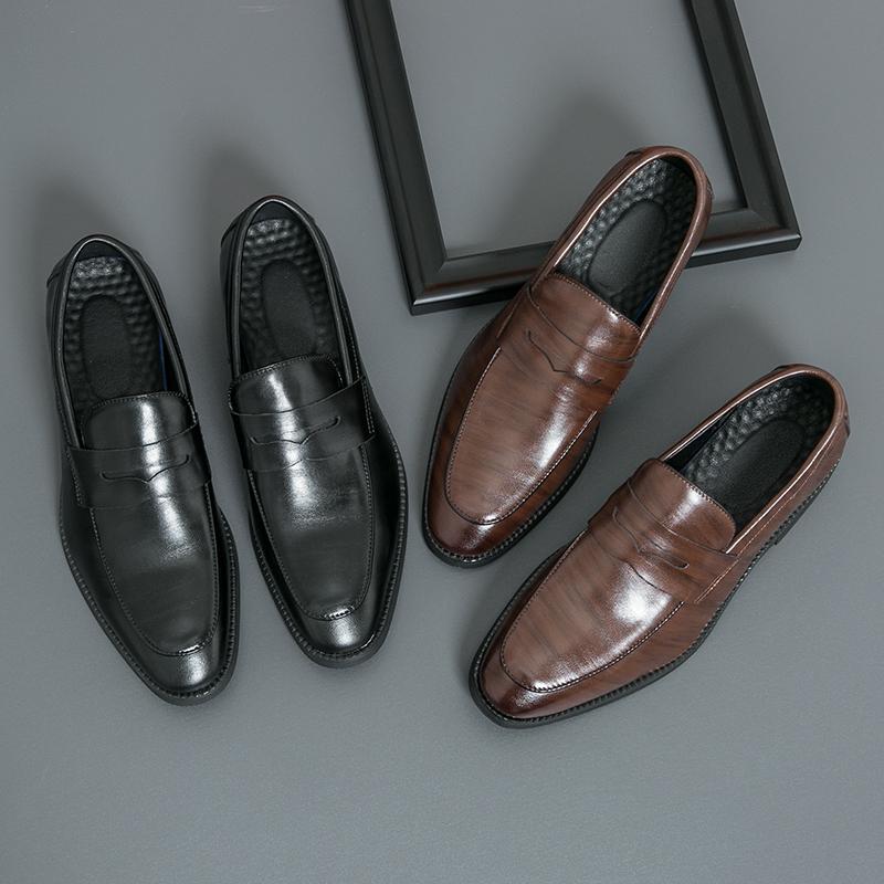 Fashion Men's Loafers Handmade PU Leather Loafer Casual Driving Flats Slip-on Shoes Luxury Comfy Moccasins Black Casual Shoes Mo-22123