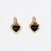 BIMBA Y LOLA [25FW] BIMBA Y LOLA Black & Gold Heart Hoop Earrings B256AIW007BKF