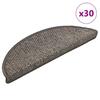 Self Adhesive Stair Treads with Sisal Look 30 pcs 56 x 17 x 3 cm Gray Beige