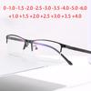 0 -0.5 -1.0 To -6 Metal Half Frame Square Student Myopia Glasses With Degree Square Reader Eyeglasses +1.0 To +4.0