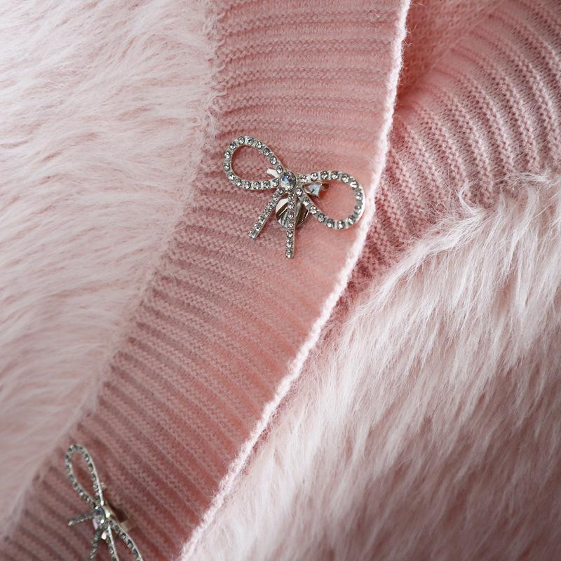 Thickened Imitation Mink Fluffy Knitted Cardigan Women's Autumn and Winter Korean Version Loose and Gentle Sweater Coat