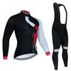 Mens Cycling Jersey Set Long Sleeve Mountain Road Bike Apparel Breathable Quick Dry