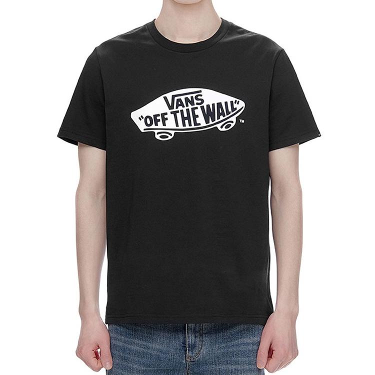 Vans Классическая футболка с коротким рукавом с принтом, топы унисекс, черная VN0A4MM7BLK