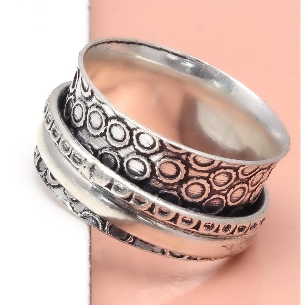 Silver Spinner Ring For Women Four Spinner Ring Fidget Silver Jewelry Ring"10"