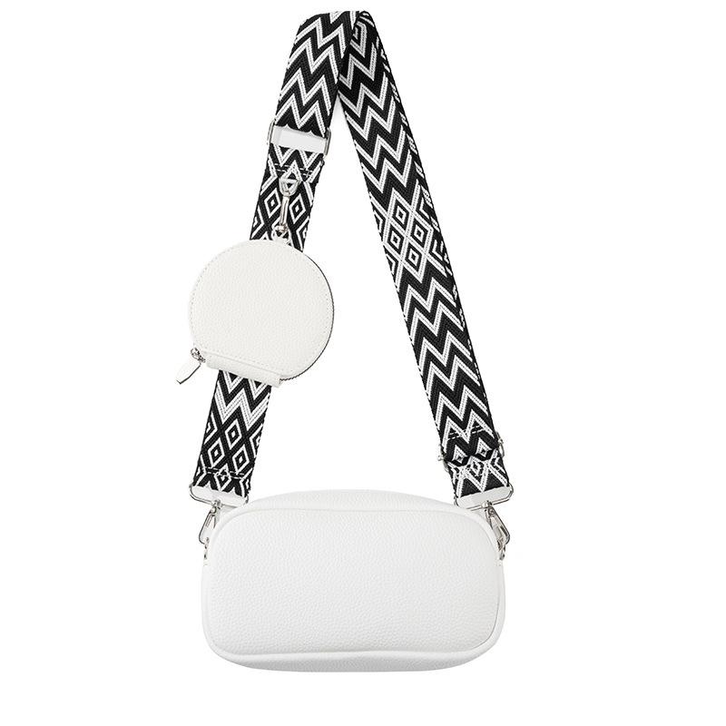 Комплект сумок через плечо из полиуретана в японском стиле - минималистичная квадратная сумка через плечо с кошельком и широким ремнем (Парные сумки для матери и дочери, повседневная маленькая сумочка)