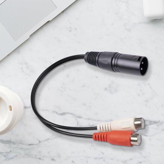 Аудиоадаптер Кабель Plug and Play Стабильная передача Широкое применение Устойчивость к растяжению и давлению 3-контактный XLR на 2 RCA Микрофон Аудио