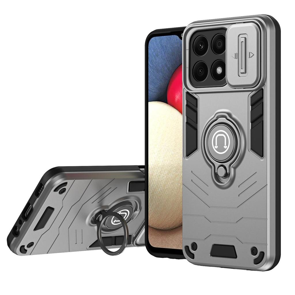 Чехол Armor для Huawei Honor X7B X8B с магнитным держателем из металла на 360°, выдвижной крышкой камеры и защитой от царапин на задней панели
