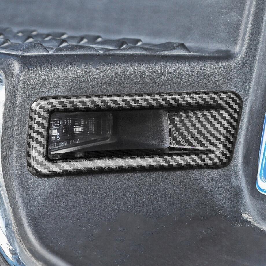 For Dodge RAM 1500 2019-2024 Carbon Car Rear License Plate Lamp Light Cover Trim