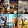 DIY Elephant 5D Diamond Painting Full Round Drill Animal Diamont Embroidery Cross Stitch Rhinestone Mosaic Home Decor Wall Art