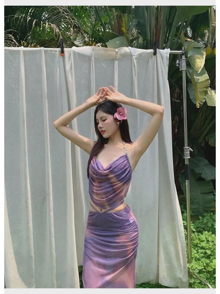 2024 Fairy-Inspired Three-Piece Slimming Bikini Set - Belly-Covering, Elegant Hot Spring Swimsuit for Women