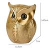 Modern Classy Lucky Owl Resin Art Figure Showpiece (Golden), 1 Piece