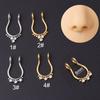 1pc Surgical Steel C Clip On Nose Fake Piercing Septum Rings Hoop CZ Non-Pierced Fake Nose Ring for Women Men Body Jewelry
