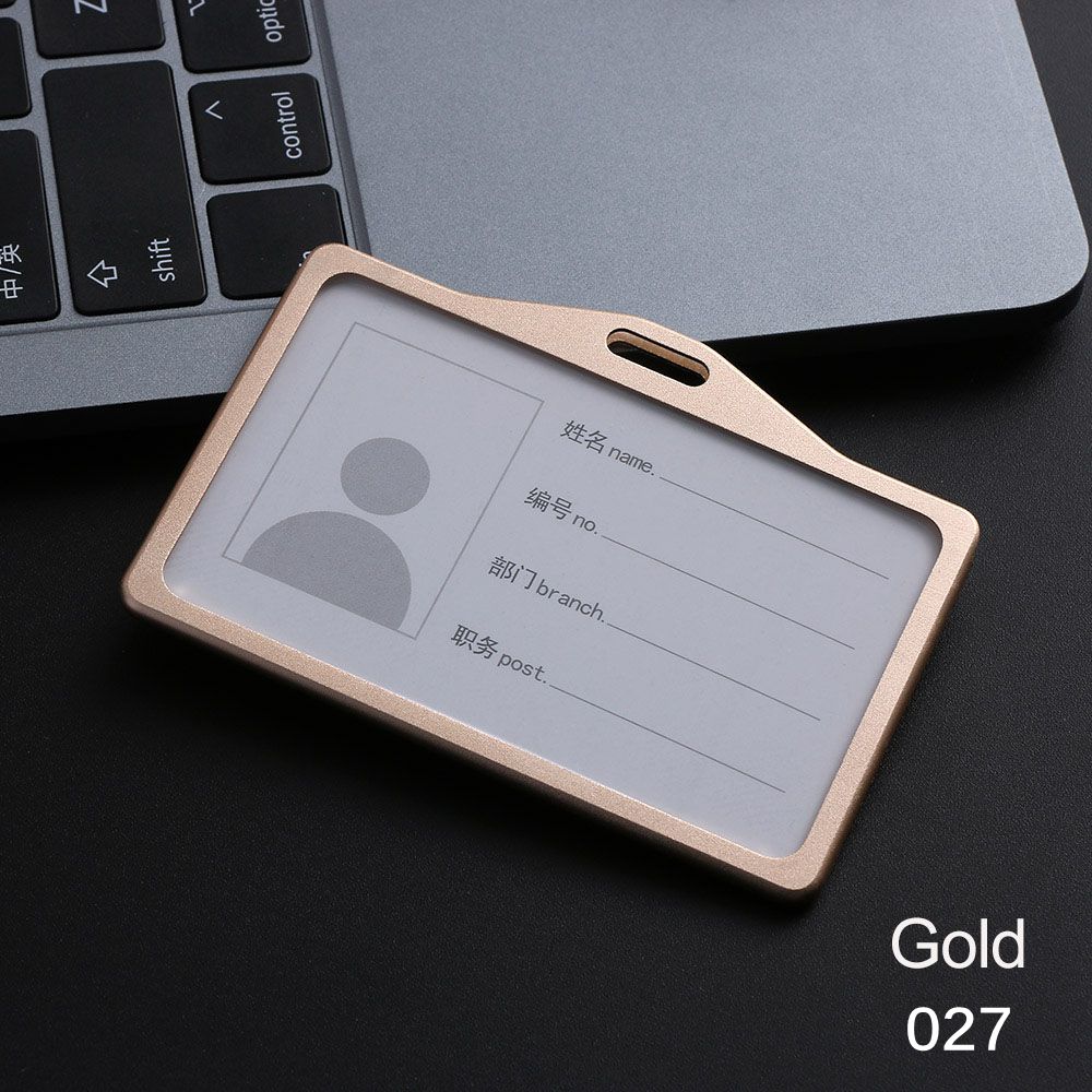 Exhibition Office School Vertical ID Business Case Aluminum Alloy Name Card Work Card Holders