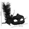 Venice Adult Masquerade Princess Mask Female Half Face Sexy Party Sexy Side Flower Ostrich Feather Mask Women Accessories