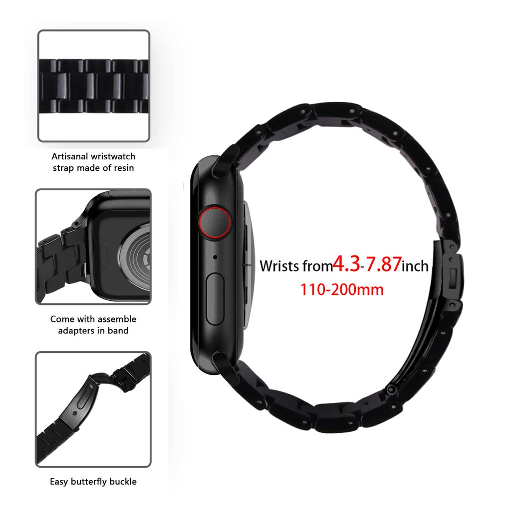 Смоляной ремешок для Apple Watch Ремешок 45 мм 44 мм 42 мм 40 мм 41 мм 45 мм Металлическая пряжка correa браслет iwatch серия 8 7 6 5 4 Ultra 49 мм