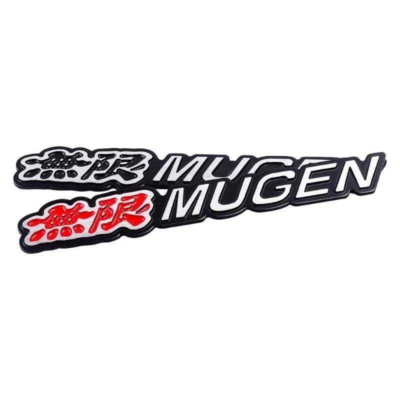 2PCS Metal Mugen Logo Car Rear Trunk Fender Emblem Badge Sticker Decals For Honda Civic Accord TypeR TypeS Fit Jazz Accessories