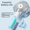 Handheld Mini Fan With Phone Holder LCD Display Desk Fan Portable Charging Fan