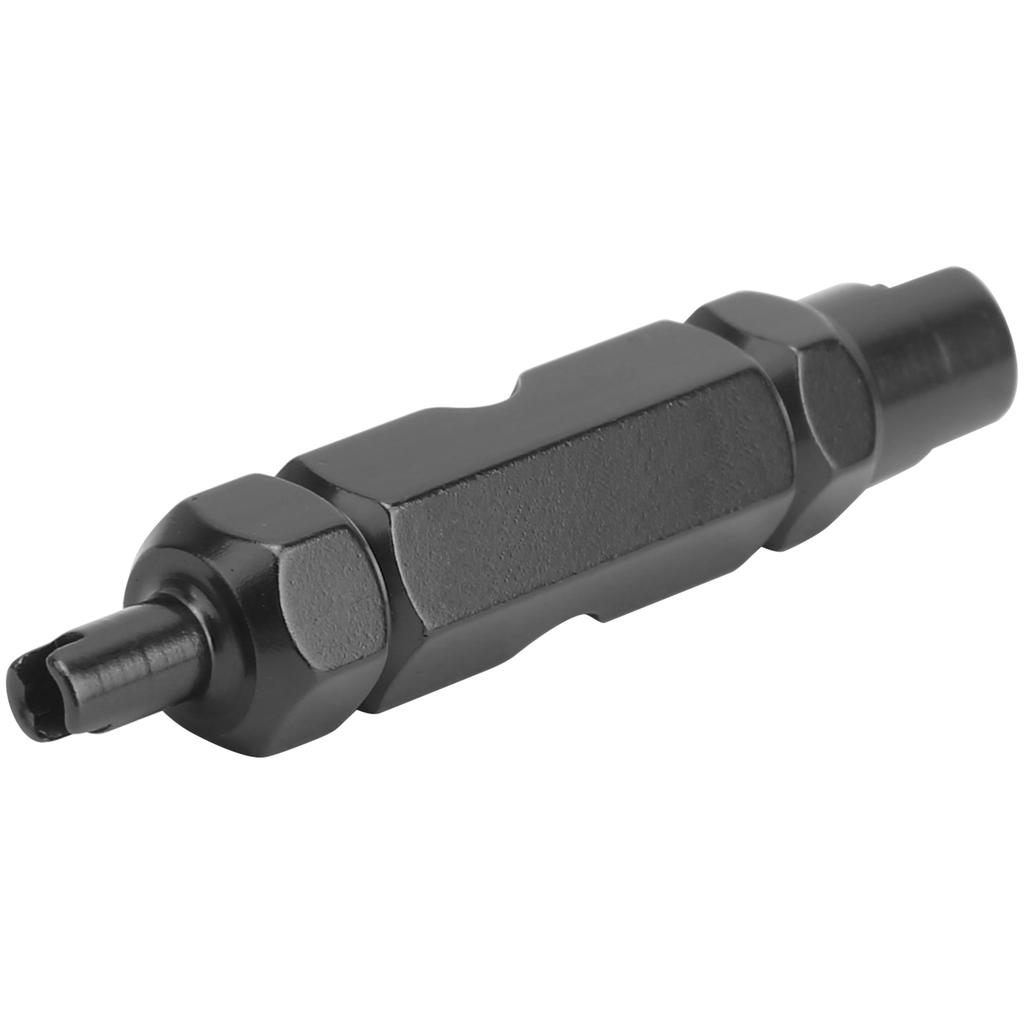Multifunction Bike Valve Core Removal Tool AmericanStyle French Gas Nozzle Wrench(Black )