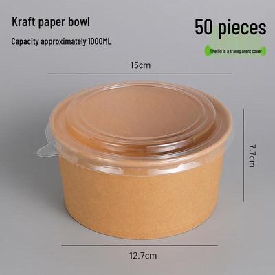 Одноразовые крафтовые бумажные контейнеры для еды с крышками