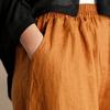 Женские летние весенние брюки Широкие oversized Прямые Однотонные Эластичный пояс Сочетать с верхом Карманы Глубокая промежность Женские брюки длиной 3/4 Женская одежда