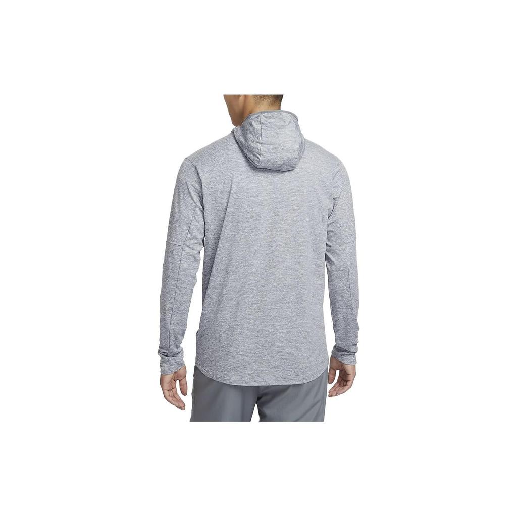 Nike Dri-Fit Element Solid Color Hooded Casual Breathable Running Crew Neck Long Sleeve T-Shirt Men Tops Gray FB8573-084