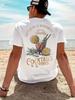 COCKTAILS DRINKS Printed T-shirt Men Summer Beach Short Sleeved Tops Unisex Casual Loose T Shirts Street Men's Cotton Tees