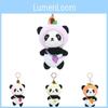 Adorable Panda Plush Keychain Strawberry Bear Soft Furry Car Bag Charm 12cm