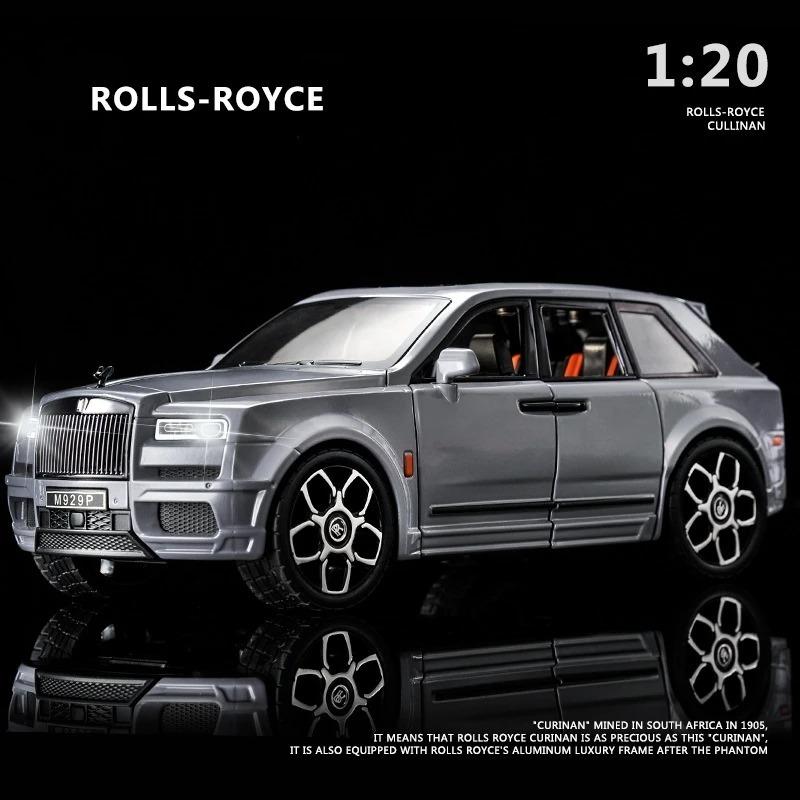 Литая металлическая игрушечная машинка 1/20 для внедорожника Rolls-Royce Cullinan, внедорожная модель автомобиля из сплава, имитация звука и света, игрушка для детей