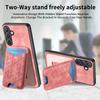 For Samsung Galaxy S25 Case Imprinted Pattern Card Holder Kickstand Leather Back Cover