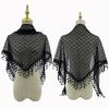Elegant Lace Flower Tassels Lace Head Scarf Breathable Sequin Decor Scarf  Women Wedding