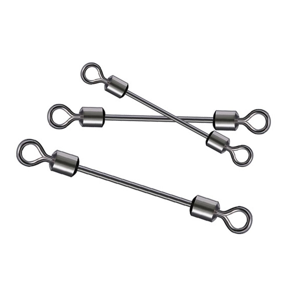 50pcs Bearing Barrel Heavy Duty Ball Stainless Steel Double Rolling Fishing Swivel Connector
