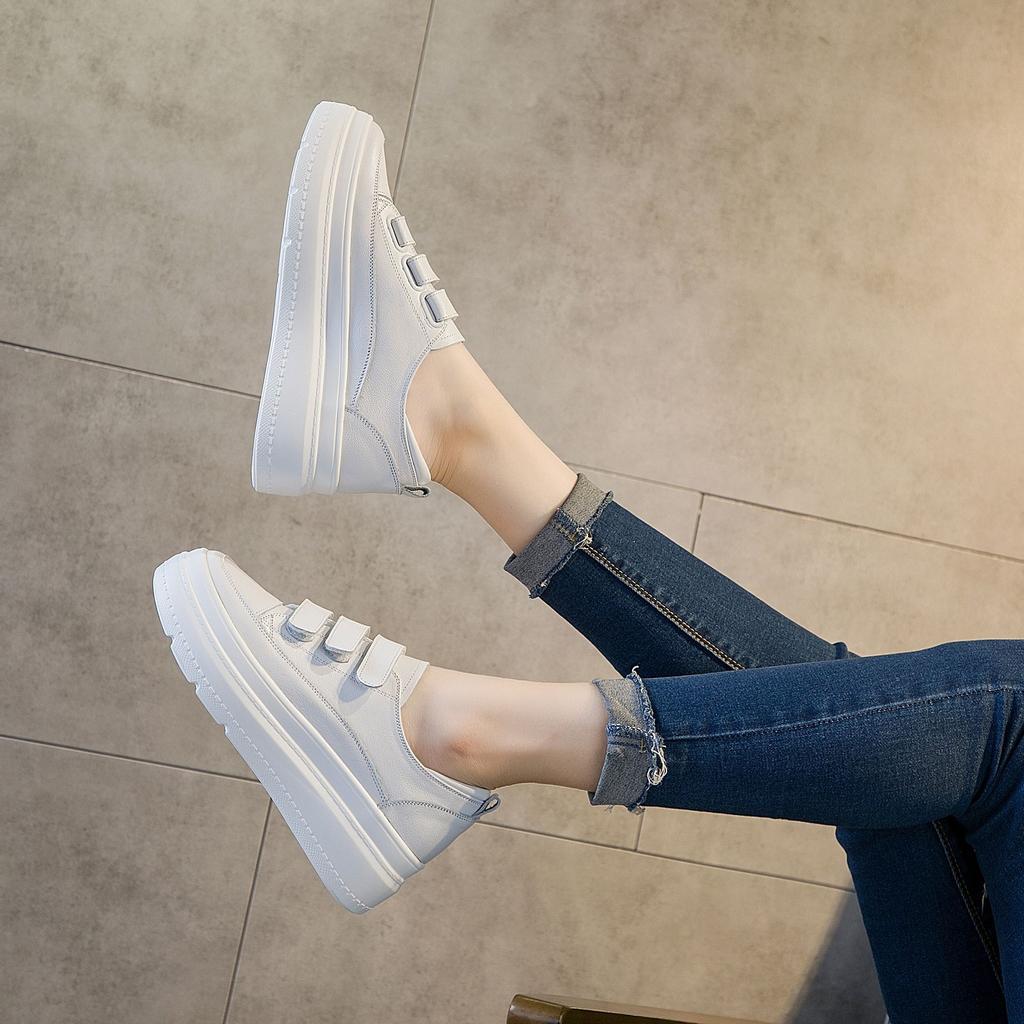 New Spring and Autumn Velcro Little White Shoes Korean Version Casual and Comfortable Inner Heightening Platform Women's Shoes