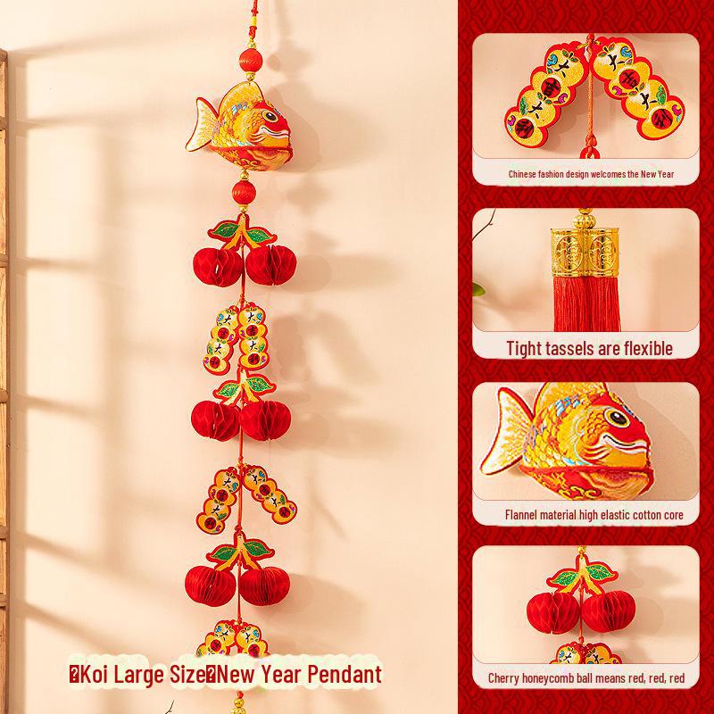 Подвеска к празднику весны 2025 года - год Змеи - колокольчик ветра бога богатства Фу для новогоднего украшения гостиной.