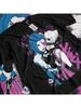 Футболка Jinx Arcane Японское аниме Мультфильм Jinx Arcane Графическая Черная рубашка Все размеры