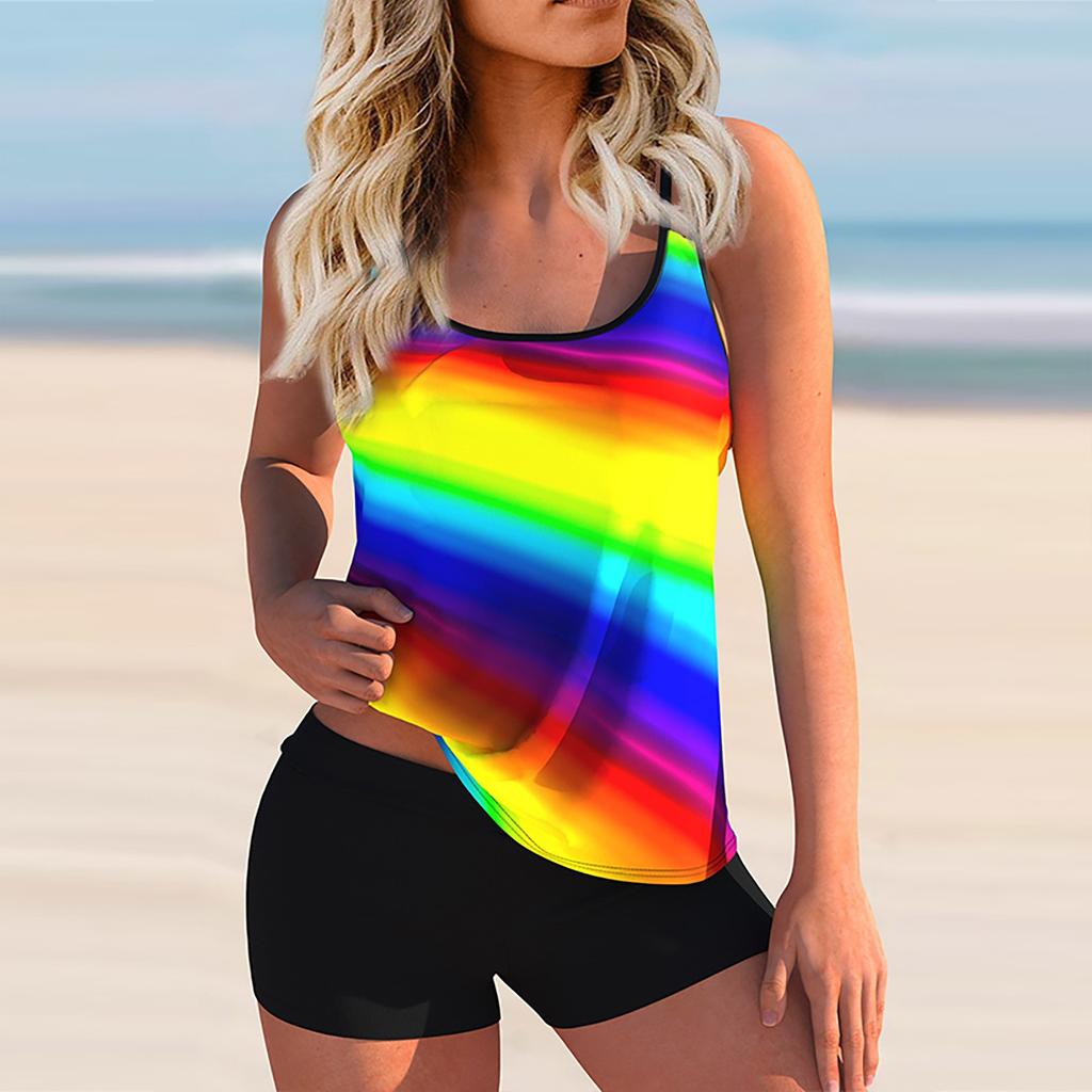 Женский сексуальный тонкий купальник с бретельками и разрезом на бретельках плюс размер купальника (Набор из двух частей)