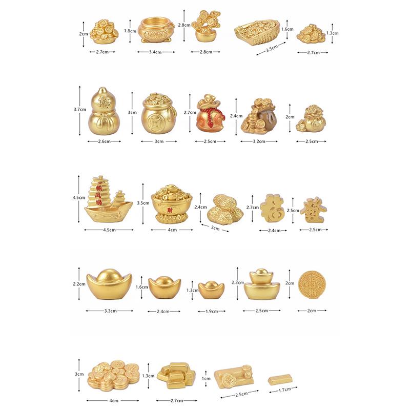 Микропейзаж DIY смоляные поделки новогодние золотые аксессуары слиток дерева тыква лодка