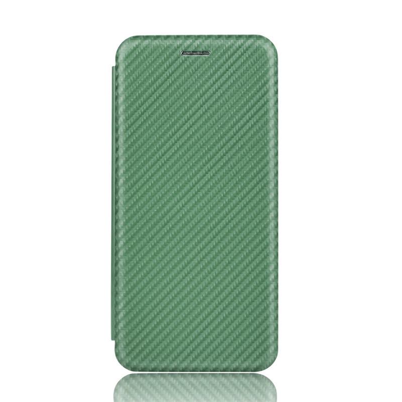 Чехол-книжка из кожи с карбоновыми элементами для Samsung S24 Ultra.