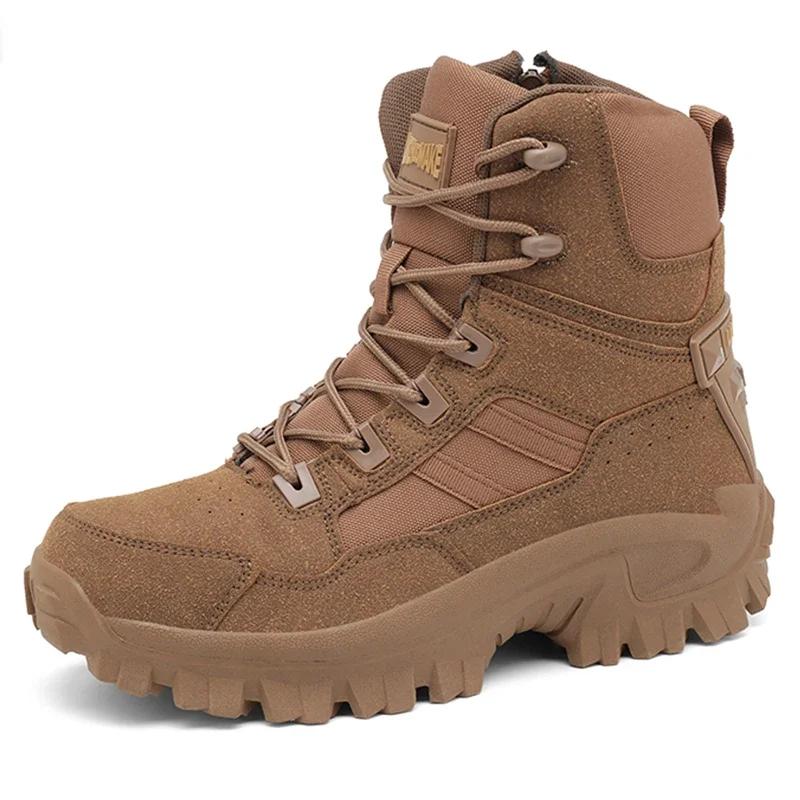 Мужские ботинки для скалолазания Тактические ботинки Водонепроницаемые Военные Высокого качества Мотоциклетные Охотничьи Походные ботинки Дышащие Армейские ботинки Бренд