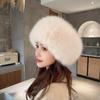 Women Hats Headband Winter Earwarmer Ski Hats Russian Tick Fluffy Imitation Fox Fur Cap Empty Top