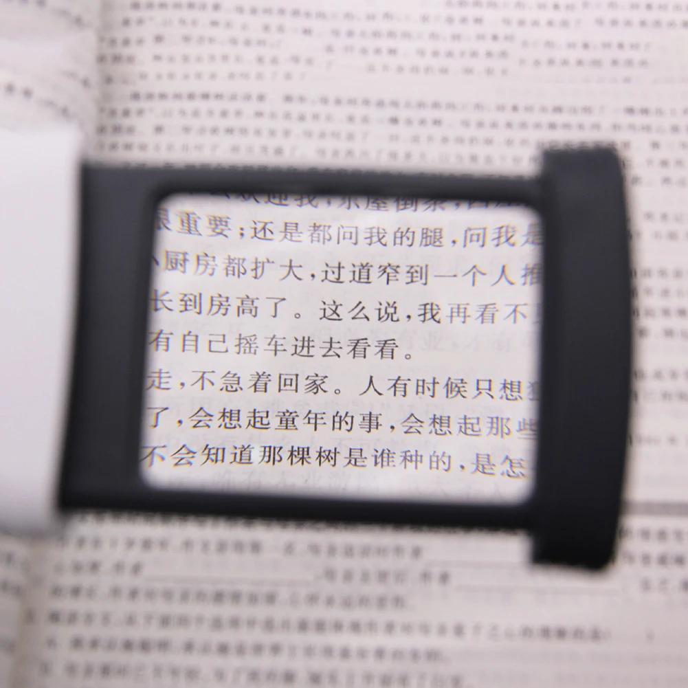 Pull-Out Magnifier Foldable Portable Pocket Loupe Handheld 4x Rectangular with 1 LED Light for Reading Jewelry/Antique Appraisal