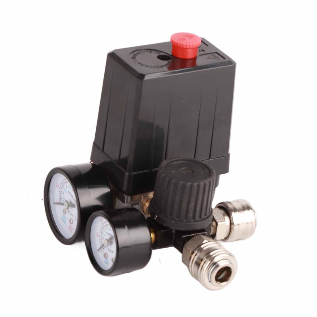 Air Compressor Pressure Switch 1 4in 4 Holes Controller Regulator Valve 90‑120PSI 220V
