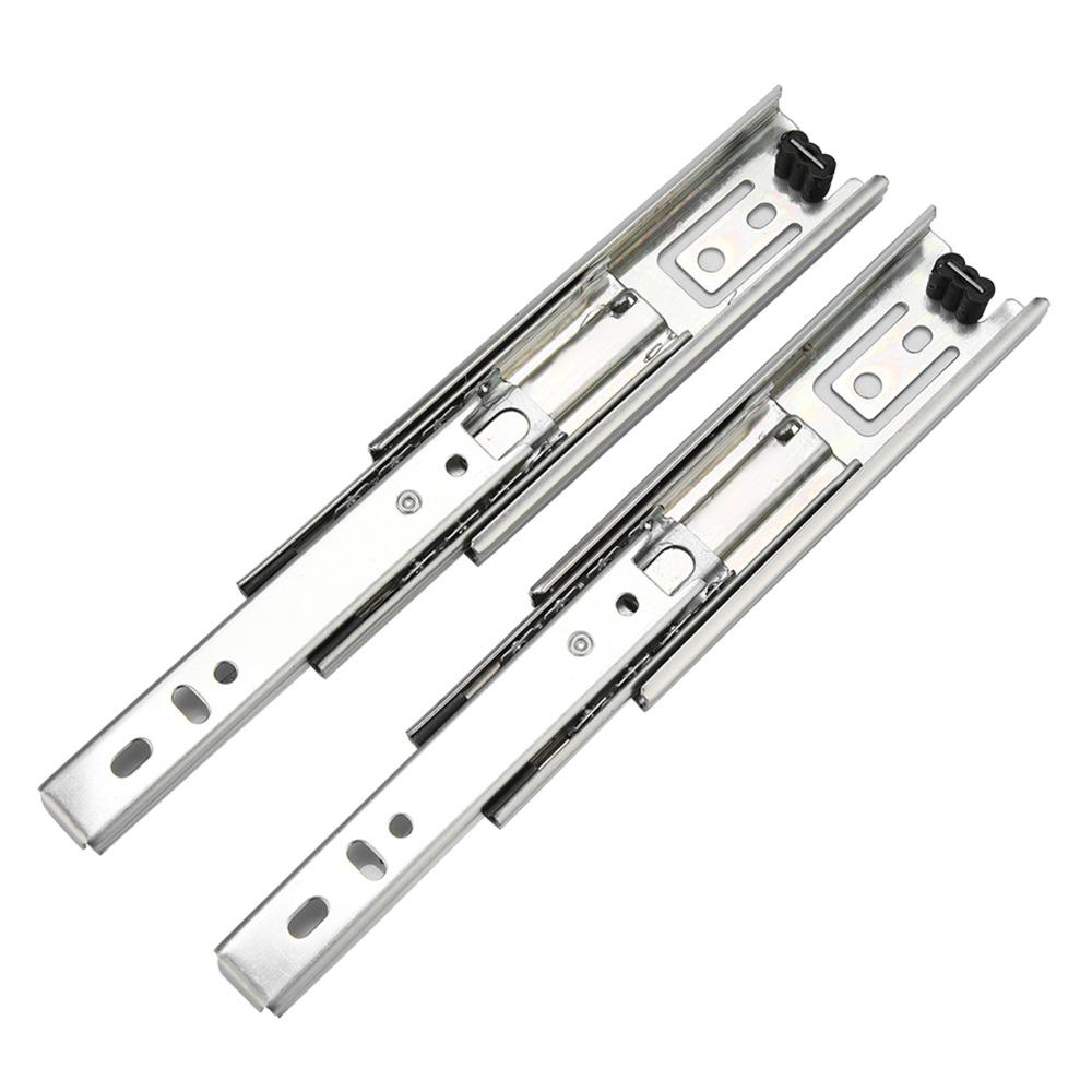 2pcs Silver Drawer Slides Side Mount Telescoping Sliding Rails Mini Heavy Duty Slides Cabinets