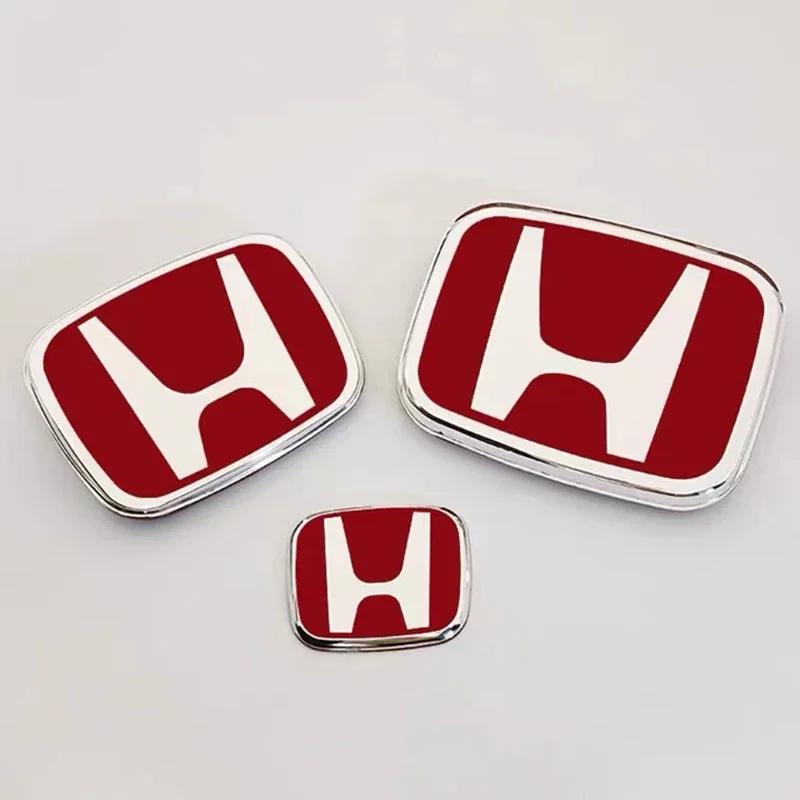 pcdwy7 Car Steering Wheel Emblem H-Sticker For Honda Civic Accord City CRV Jade Fit Odyssey Hybrid Red Black Blue Interior Modification