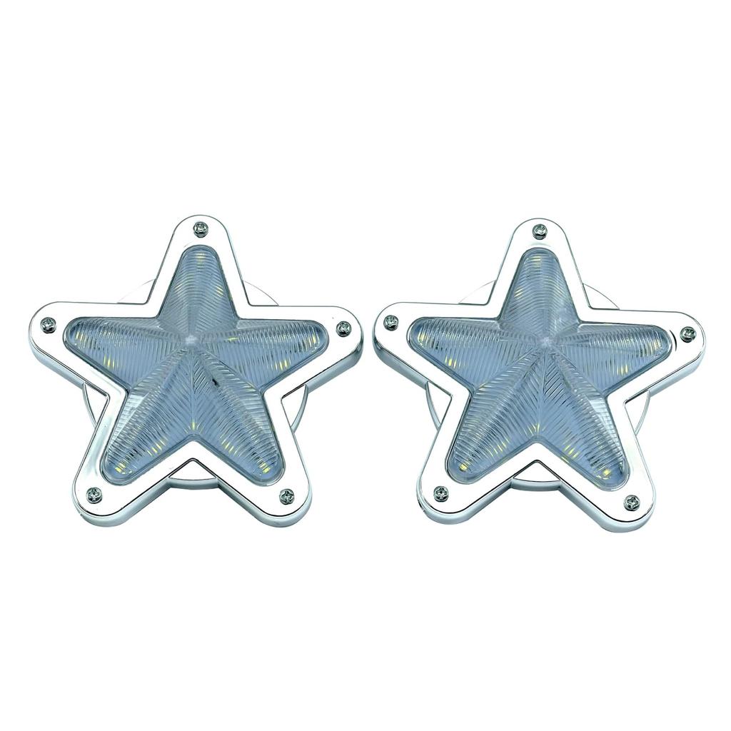 Crown Doris Универсальный светодиодный звездный боковой габаритный фонарь Световая линза Ретро Декор грузовика 24В Автомобиль Комплект из 2 штук Белый