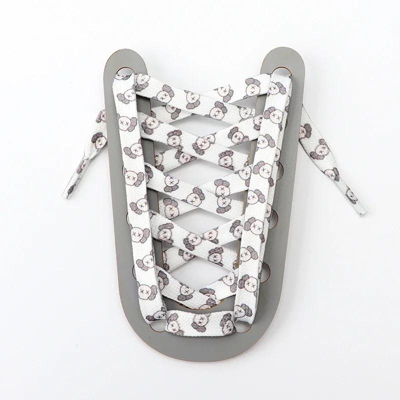 1Pair Cartoon Graffiti Printing Shoelaces Flat Shoe Laces Running Shoes Sneakers High Top Low Top Canvas Shoelace for Kids Adult