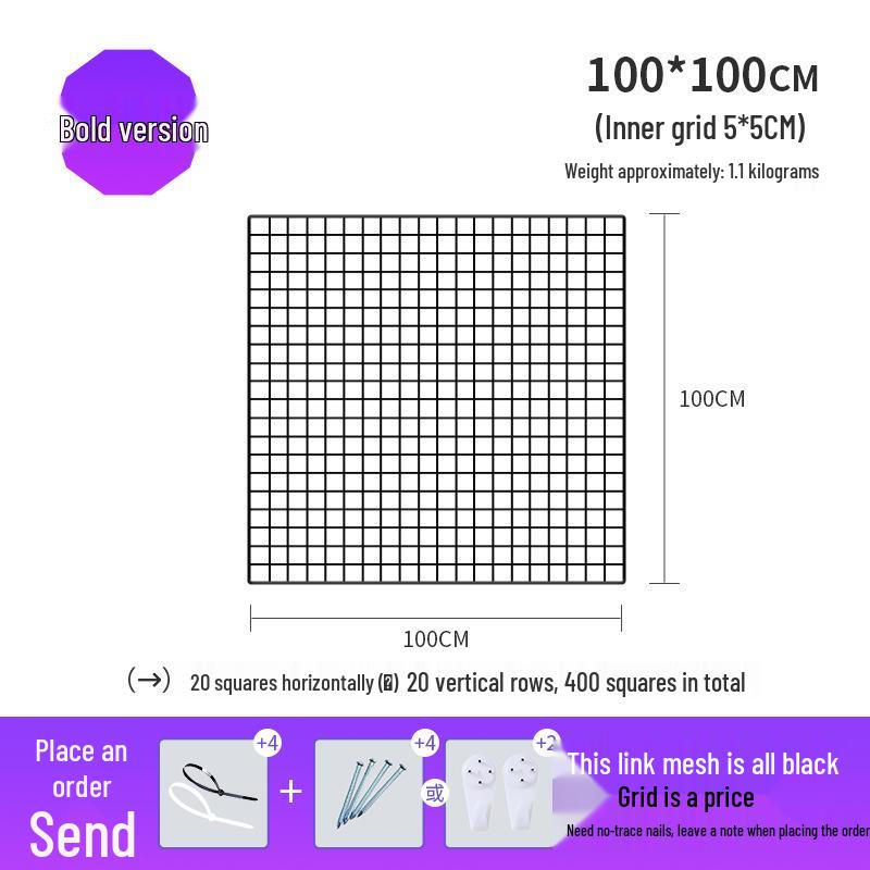 Black Bold Mesh Photo Wall Hanging & Display Rack
