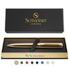Ручка Scriveiner Gold Потрясающая Роскошная Ручка Премиальная Позолоченная Настоящим Золотом со Шмидтом Черная Идеальный Подарочный Набор для и - 24, Качество, Сменные Блоки. мужчины,