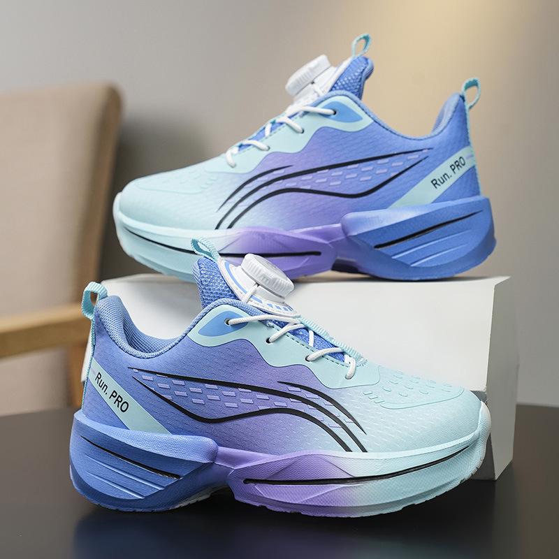 Заводские детские легкие кроссовки для бега удобные и дышащие весенне-осенние вращающаяся пряжка нескользящие уличные мужские и женские спортивные