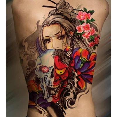 Очень большая татуировка наклейка на спину, наклейка татуировка на спину, татуировка ирезуми, 1 шт.